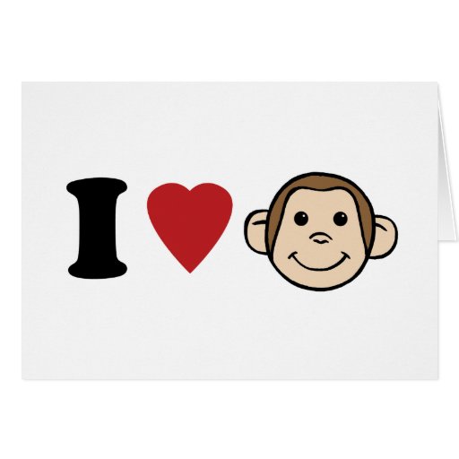 I Heart Monkeys Card