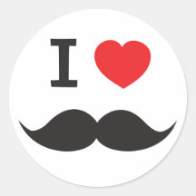 I Heart Moustache Sticker