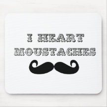 I Heart Moustaches Mouse Pads