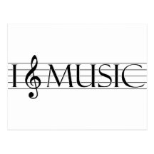 i heart music 2 post cards