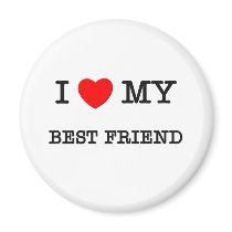 I Heart My BEST FRIEND Refrigerator Magnet