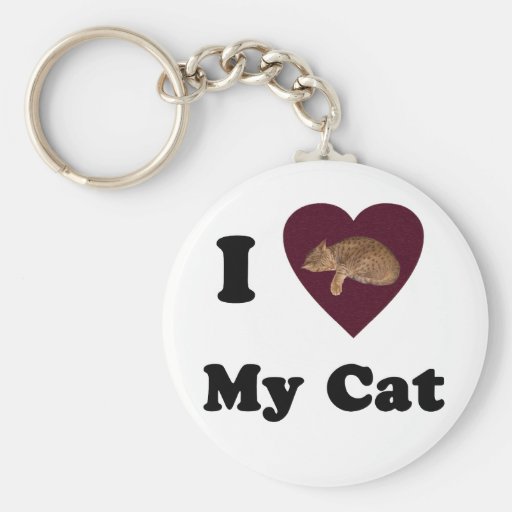 I Heart My Cat Keychain