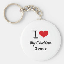 I heart My Chicken Sexer Keychain
