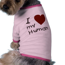 I Heart My Human Dog Shirt pet clothing