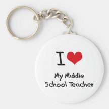 I heart My Middle School Teacher Keychains