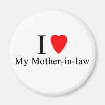 I Heart my mother in law Fridge Magnet
