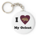 I Heart My Ocicat Keychain