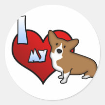 I Heart my Pembroke Welsh Corgi Stickers