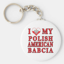 I Heart My Polish American Babcia Keychains
