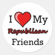 I Heart My Republican Friends Stickers