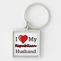 I Heart My Republican Husband Keychain