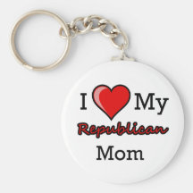 I Heart My Republican Mom Keychain