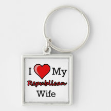 I Heart My Republican Wife Keychain