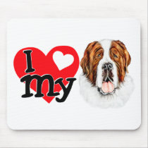 I (heart) my Saint Bernard Mouse Mats