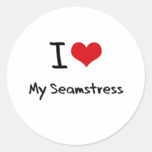I heart My Seamstress Round Stickers