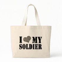 I Heart My Soldier Canvas Bag