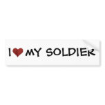 I Heart My Soldier Bumper Sticker