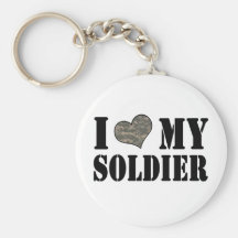 I Heart My Soldier Key Chain