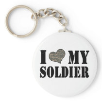 I Heart My Soldier Key Chain