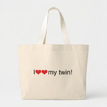 I Heart My Twin Canvas Bags