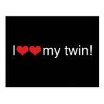 I Heart My Twin Postcards