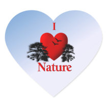 I Heart Nature Heart Stickers