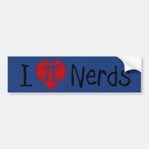 I heart nerds bumper stickers