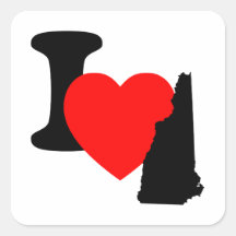 I Heart New Hampshire Square Sticker