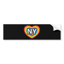 I heart New York. I love New York. NYC rainbow Bumper Sticker