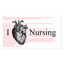 I Heart Nursing Definition Business Card Template
