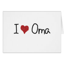 I heart Oma Greeting Cards