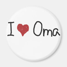 I heart Oma Fridge Magnets