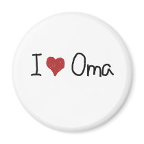 I heart Oma Refrigerator Magnet