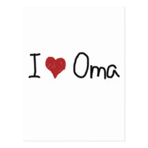 I heart Oma Postcard