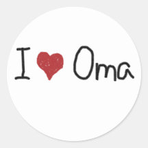 I heart Oma Round Stickers