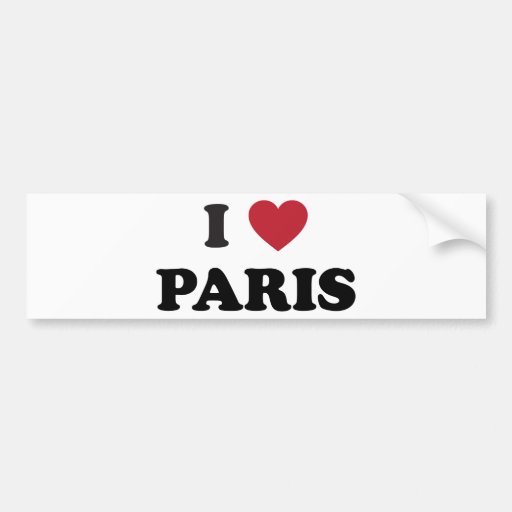 I Heart Paris France Bumper Sticker