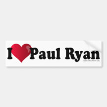 I Heart Paul Ryan Bumper Sticker -White