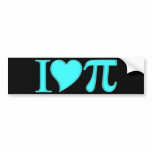 I Heart Pi bumper stickers