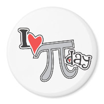 I heart Pi Day Fridge Magnets