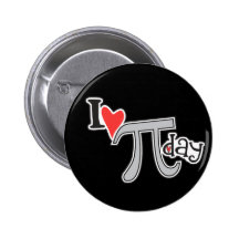 I heart Pi Day Pinback Buttons