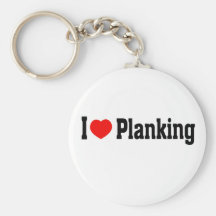 I (Heart) Planking Keychains