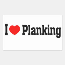 I (Heart) Planking Rectangular Sticker