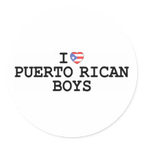 I Heart Puerto Rican Boys Round Stickers
