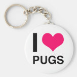I Heart Pugs Keychain