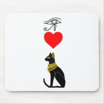 I Heart Pussy_Cat, Egyptian Hieroglyphics Mousepad