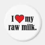 I Heart Raw Milk Fridge Magnet