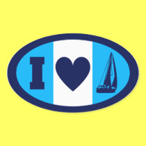 I Heart Sailing stickers