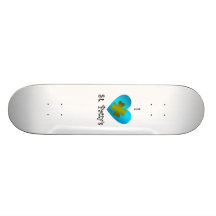 I heart saint patty's in gold and blue skateboards