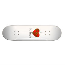 I heart Saint patty's in green and red Skateboard