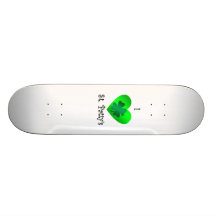 I heart saint patty's in green on green skateboards